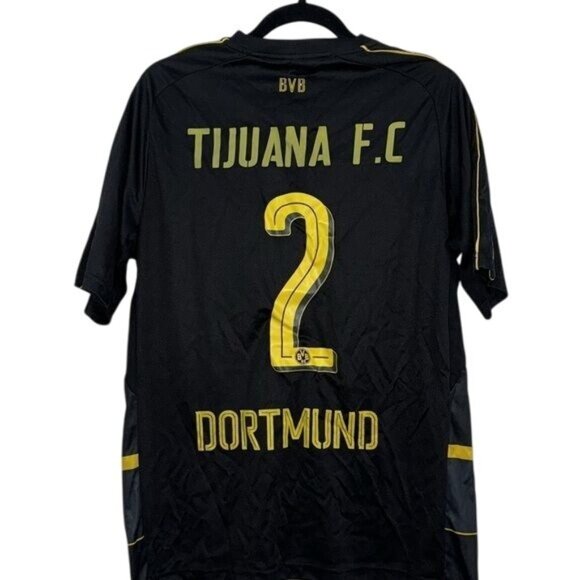 Borussia Dortmund Tijuana F.C. Soccer Jersey Black/Yellow Mens M Polyester Sport - Picture 2 of 4